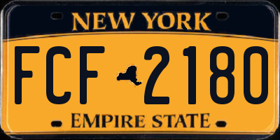 NY license plate FCF2180