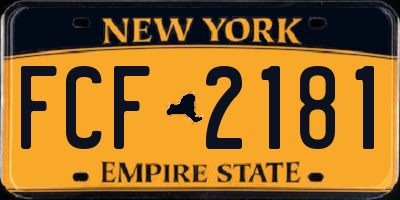 NY license plate FCF2181