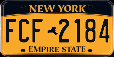 NY license plate FCF2184