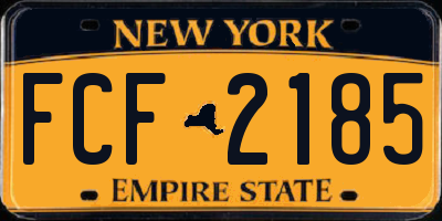 NY license plate FCF2185