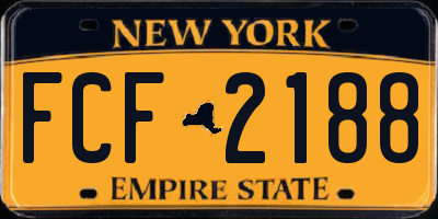 NY license plate FCF2188