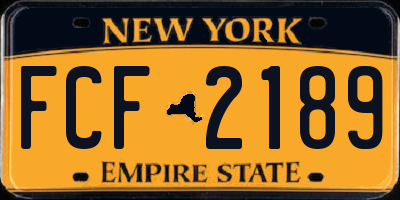 NY license plate FCF2189