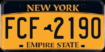 NY license plate FCF2190