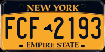 NY license plate FCF2193