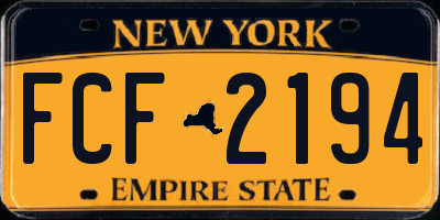 NY license plate FCF2194