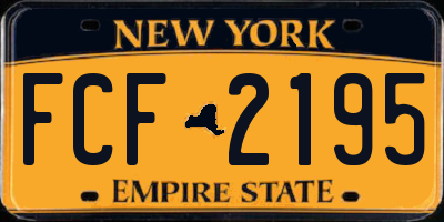 NY license plate FCF2195