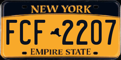 NY license plate FCF2207