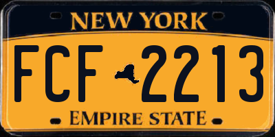 NY license plate FCF2213