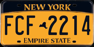 NY license plate FCF2214