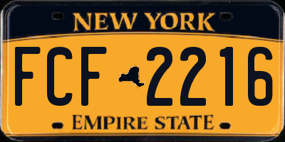 NY license plate FCF2216