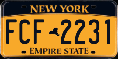 NY license plate FCF2231