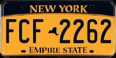 NY license plate FCF2262