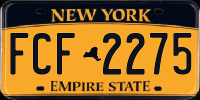 NY license plate FCF2275