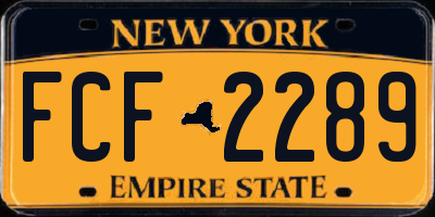NY license plate FCF2289