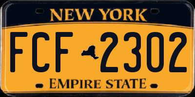 NY license plate FCF2302