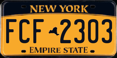 NY license plate FCF2303