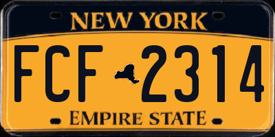 NY license plate FCF2314