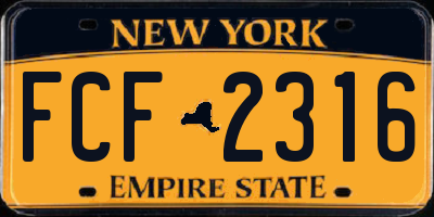 NY license plate FCF2316