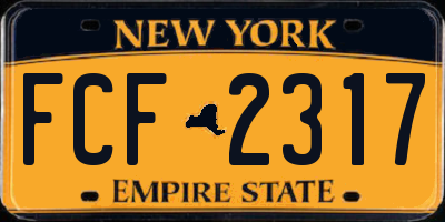 NY license plate FCF2317