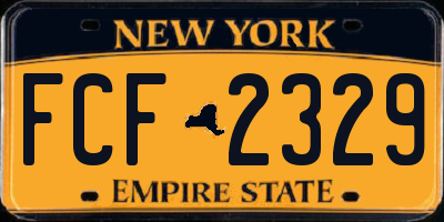 NY license plate FCF2329