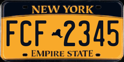 NY license plate FCF2345