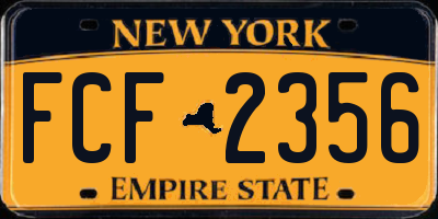 NY license plate FCF2356
