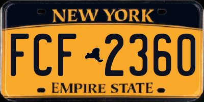 NY license plate FCF2360