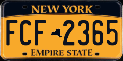NY license plate FCF2365