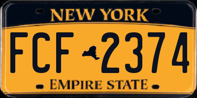 NY license plate FCF2374