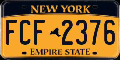 NY license plate FCF2376