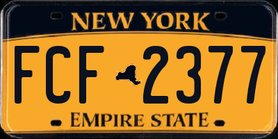 NY license plate FCF2377