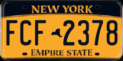 NY license plate FCF2378
