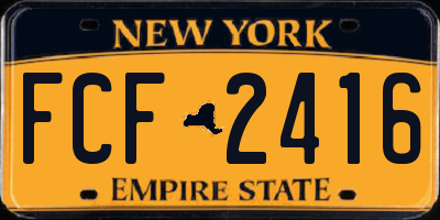 NY license plate FCF2416