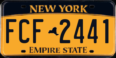 NY license plate FCF2441