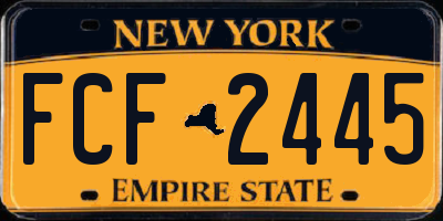 NY license plate FCF2445