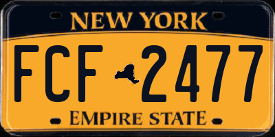 NY license plate FCF2477