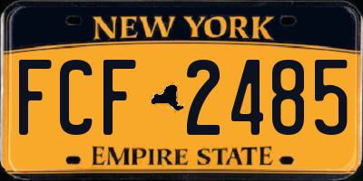 NY license plate FCF2485