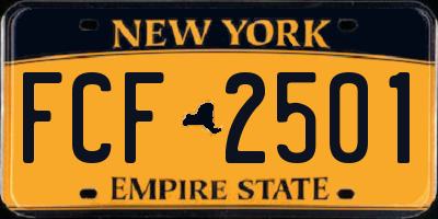 NY license plate FCF2501