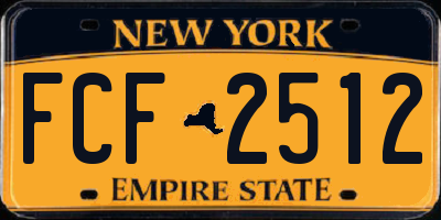 NY license plate FCF2512
