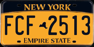 NY license plate FCF2513