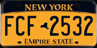 NY license plate FCF2532