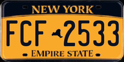 NY license plate FCF2533