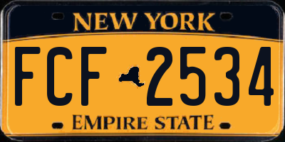 NY license plate FCF2534