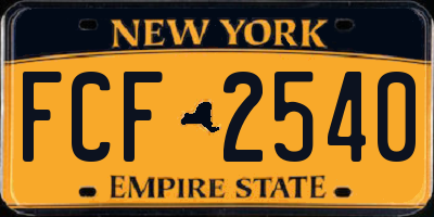 NY license plate FCF2540