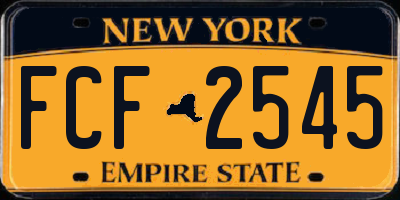 NY license plate FCF2545