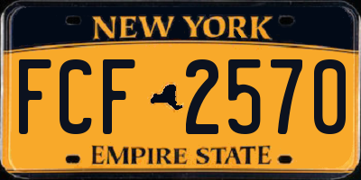 NY license plate FCF2570