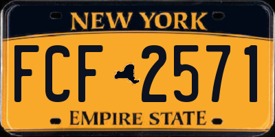 NY license plate FCF2571