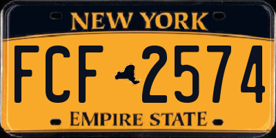 NY license plate FCF2574