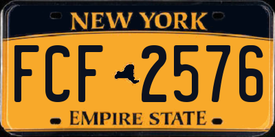 NY license plate FCF2576