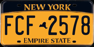 NY license plate FCF2578